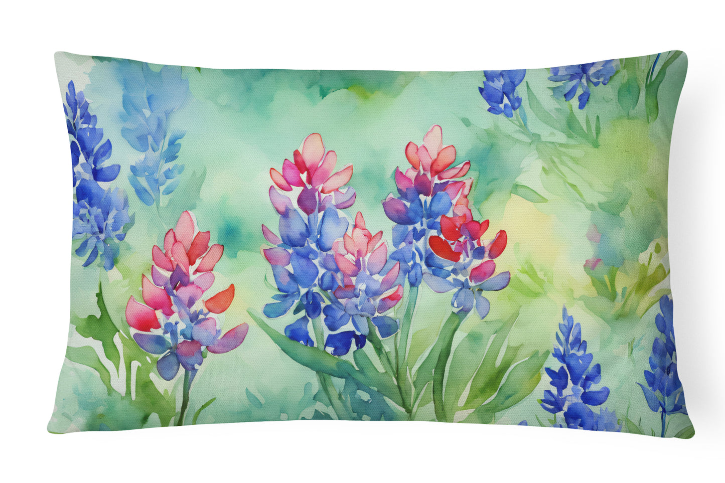 Buy this Texas Bluebonnets in Watercolor Throw Pillow