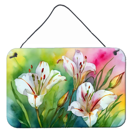 Buy this Utah Sego Lilies in Watercolor Wall or Door Hanging Prints