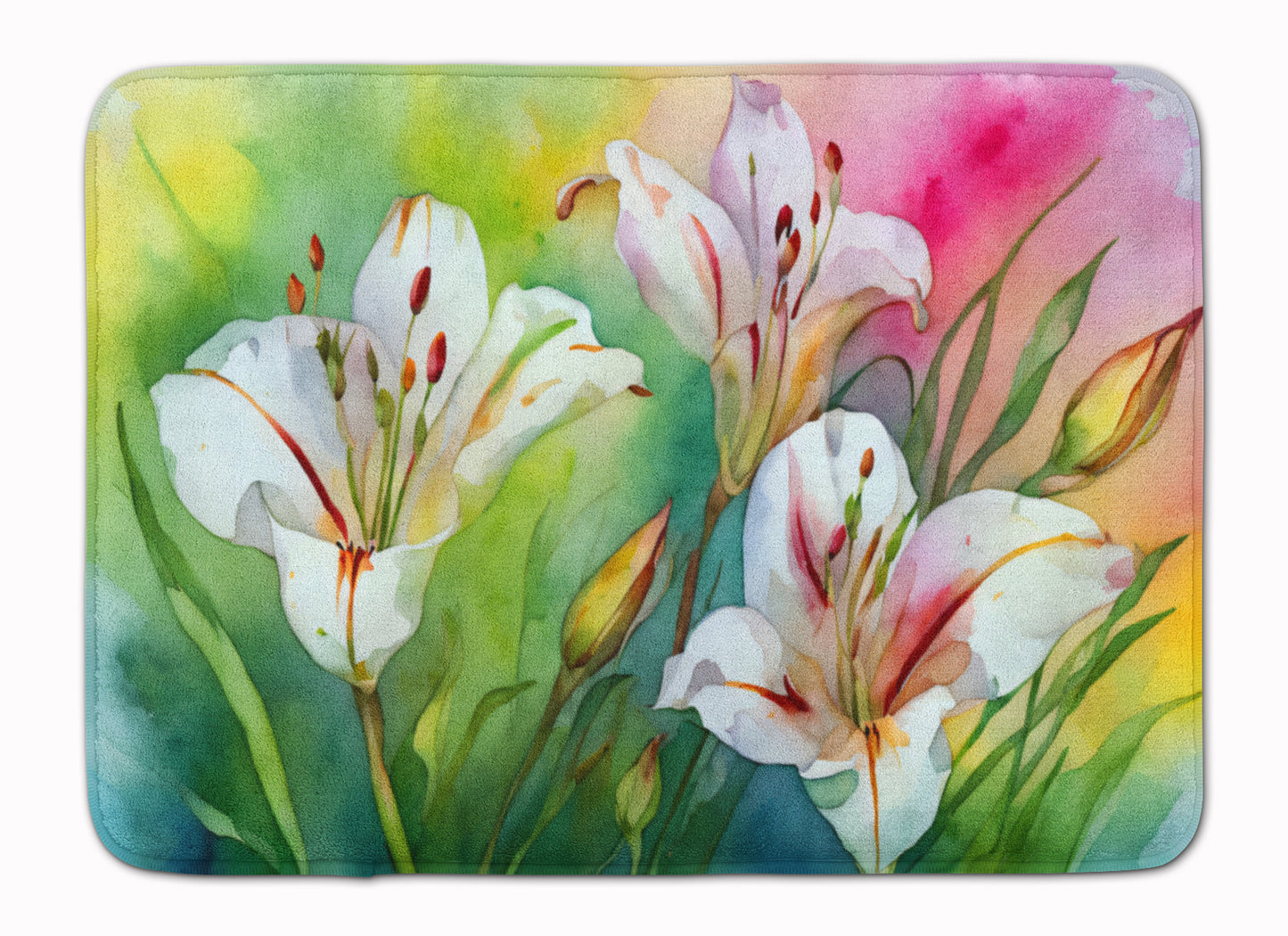 Buy this Utah Sego Lilies in Watercolor Memory Foam Kitchen Mat