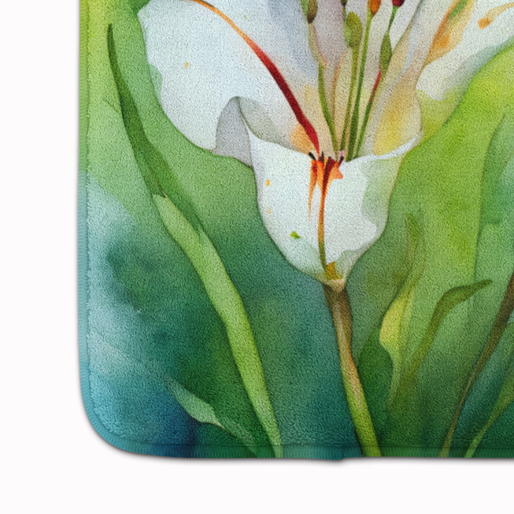 Utah Sego Lilies in Watercolor Memory Foam Kitchen Mat