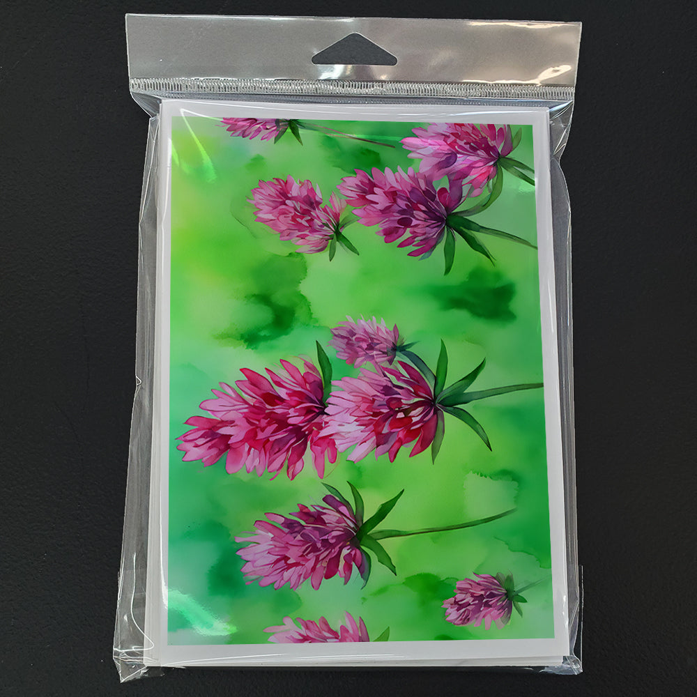 Vermont Red Clover in Watercolor Greeting Cards Pack of 8