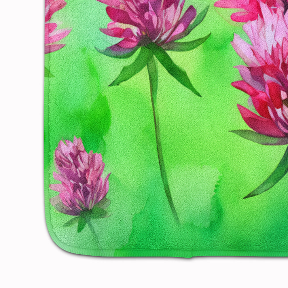 Vermont Red Clover in Watercolor Memory Foam Kitchen Mat