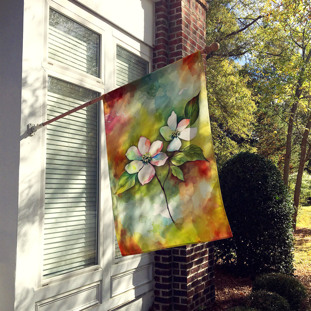 Virginia American Dogwood in Watercolor House Flag