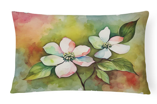 Buy this Virginia American Dogwood in Watercolor Throw Pillow