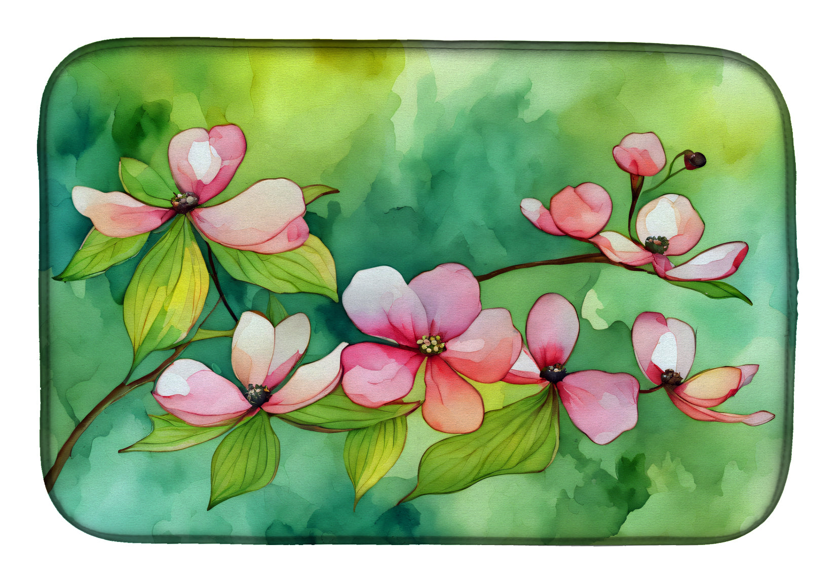 Buy this Virginia American Dogwood in Watercolor Dish Drying Mat