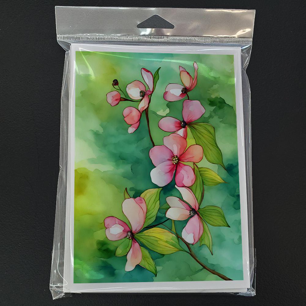 Virginia American Dogwood in Watercolor Greeting Cards Pack of 8