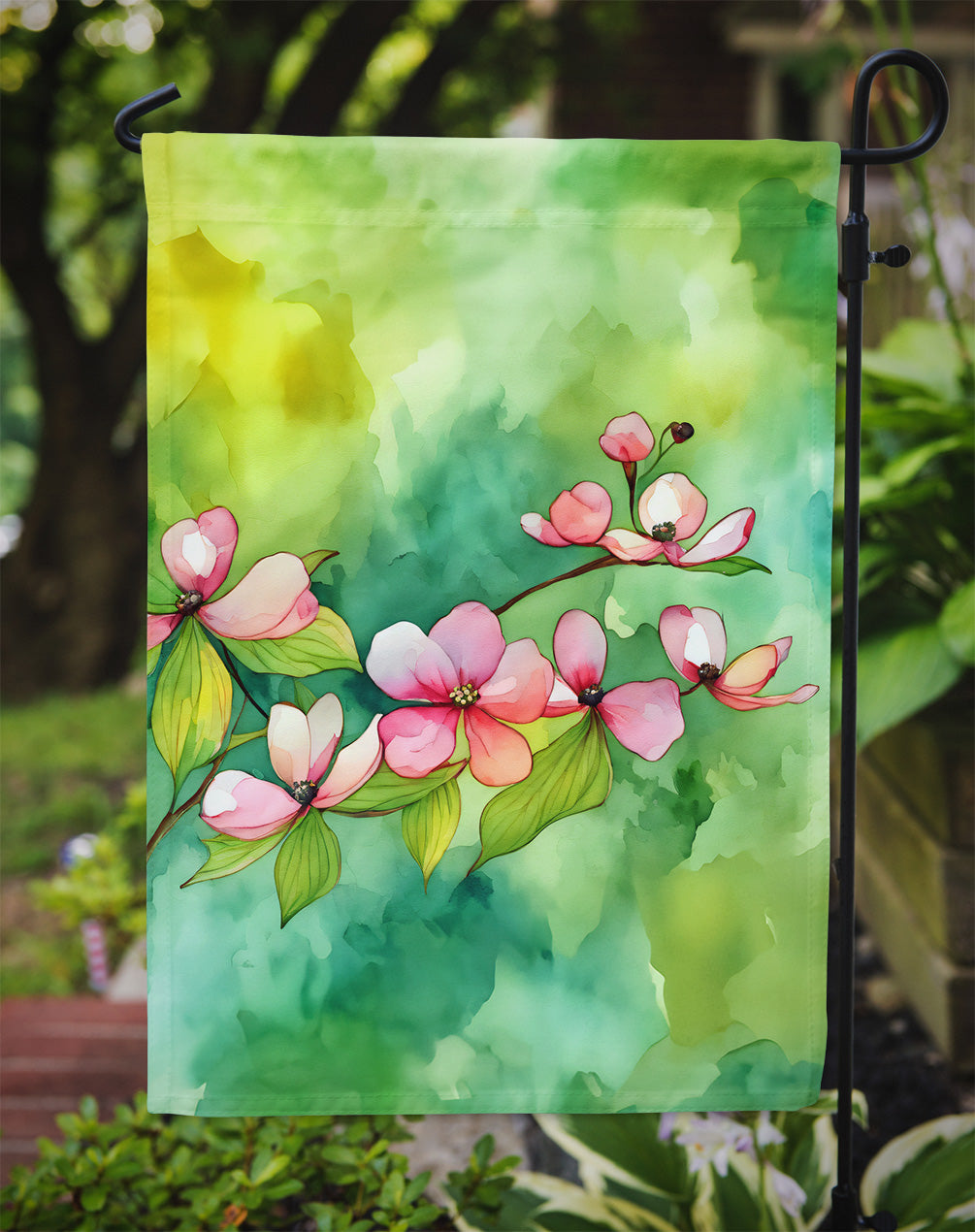 Virginia American Dogwood in Watercolor Garden Flag