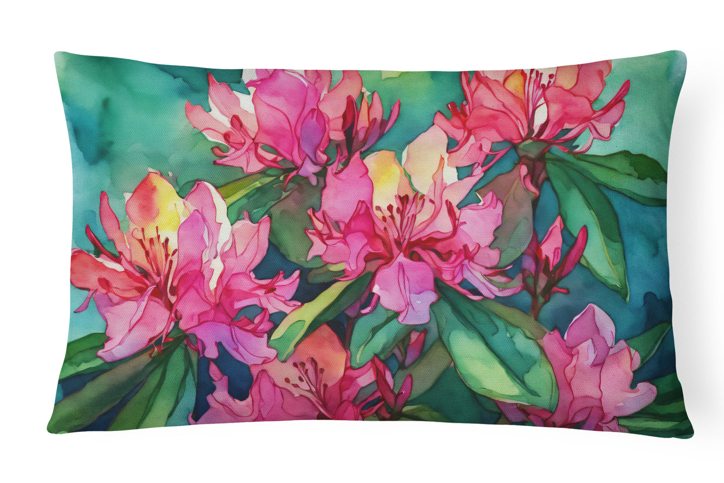 Buy this West Virginia Rhododendrons in Watercolor Throw Pillow