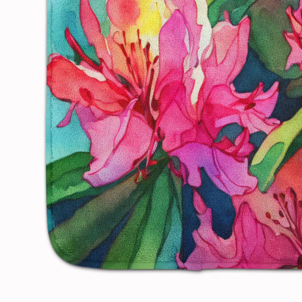 West Virginia Rhododendrons in Watercolor Memory Foam Kitchen Mat