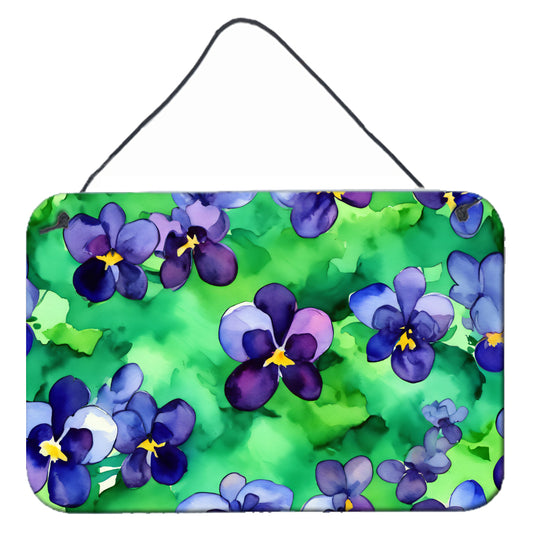 Buy this Wisconsin Wood Violets in Watercolor Wall or Door Hanging Prints