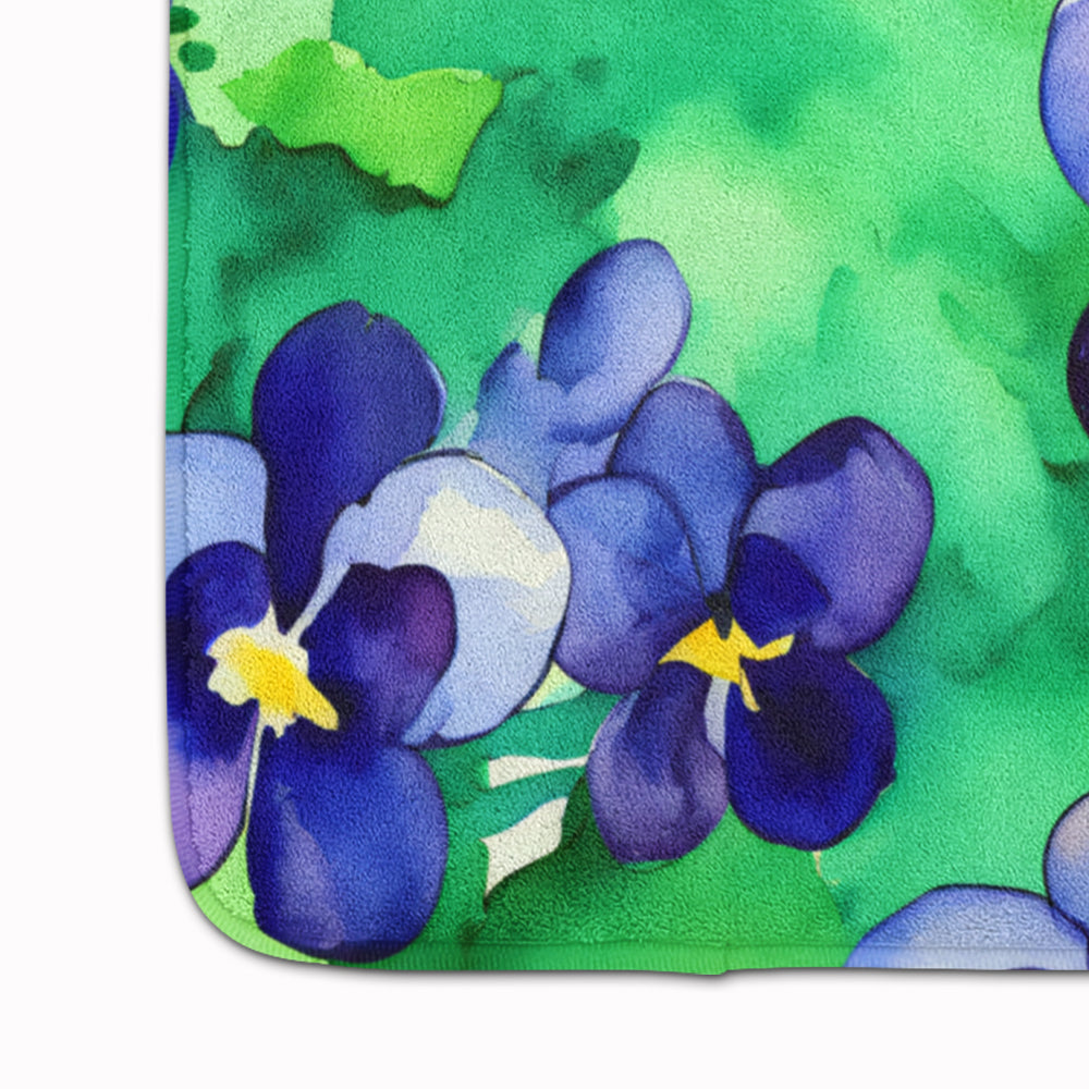 Wisconsin Wood Violets in Watercolor Memory Foam Kitchen Mat