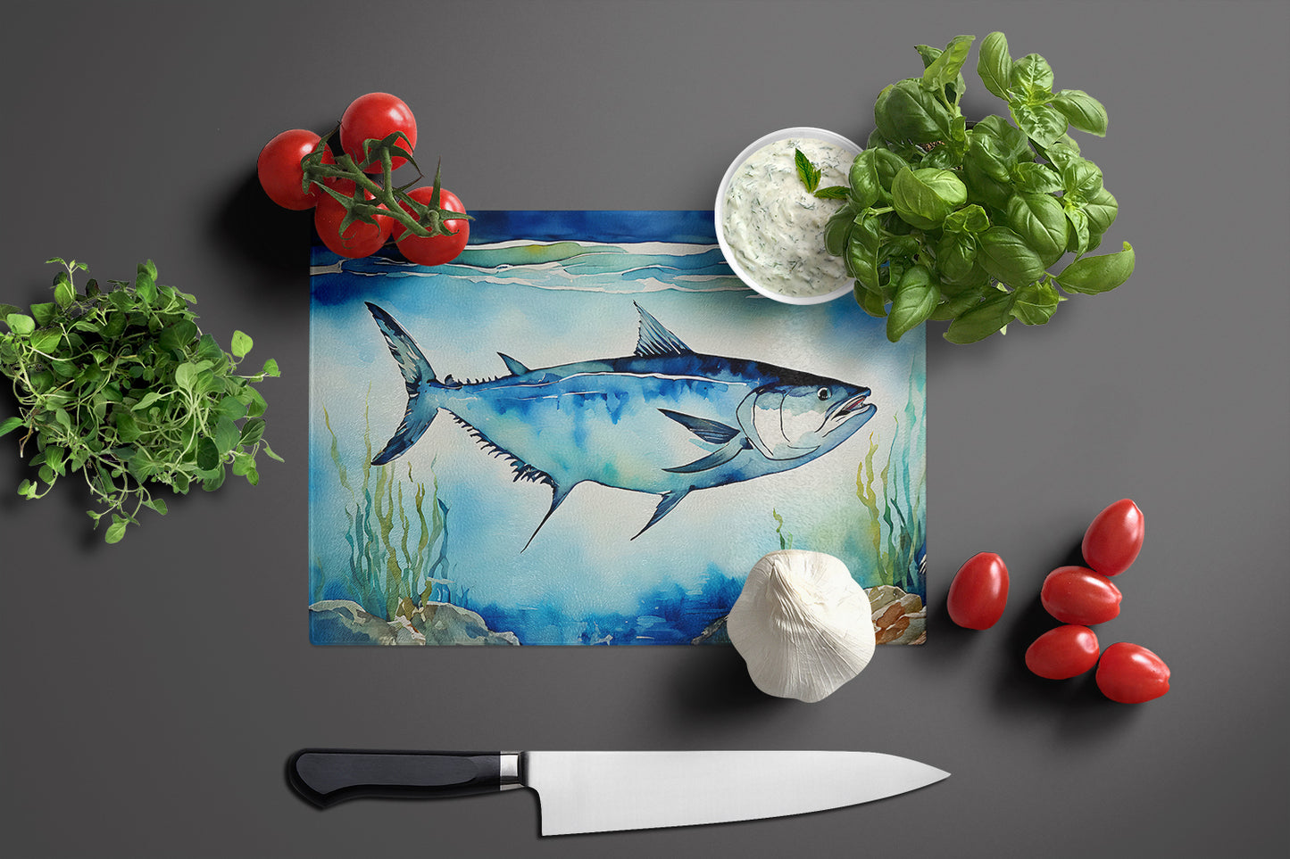 Bluefin Tuna Glass Cutting Board