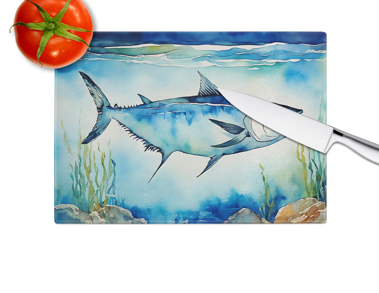 Bluefin Tuna Glass Cutting Board