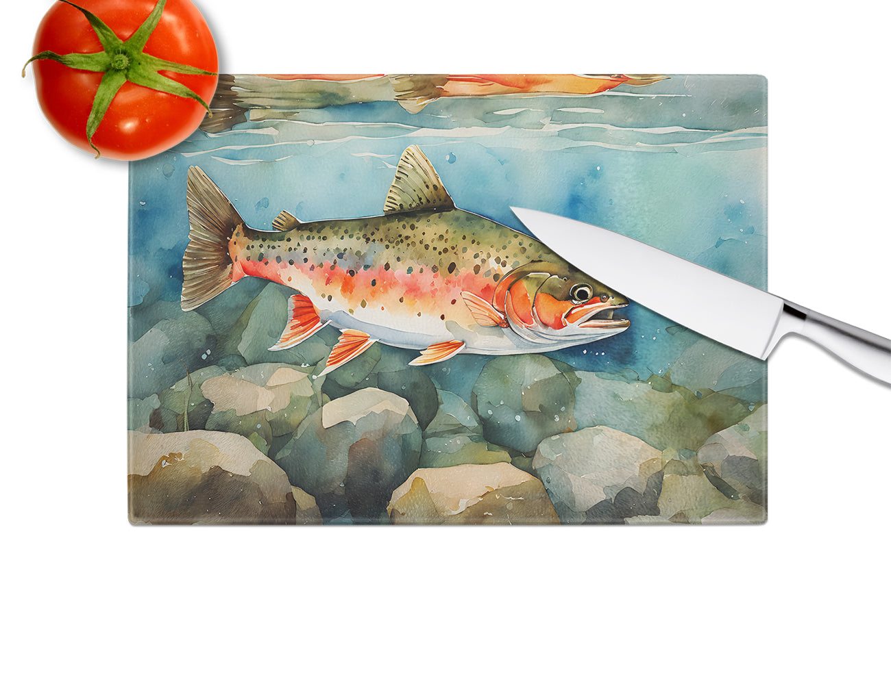 Brook Trout Glass Cutting Board