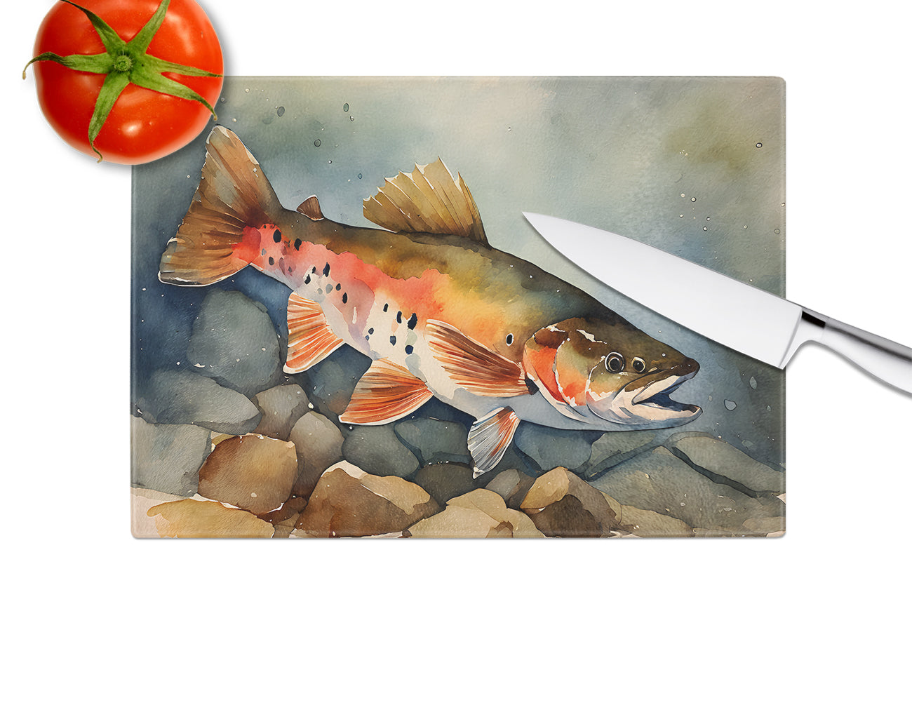 Brook Trout Glass Cutting Board