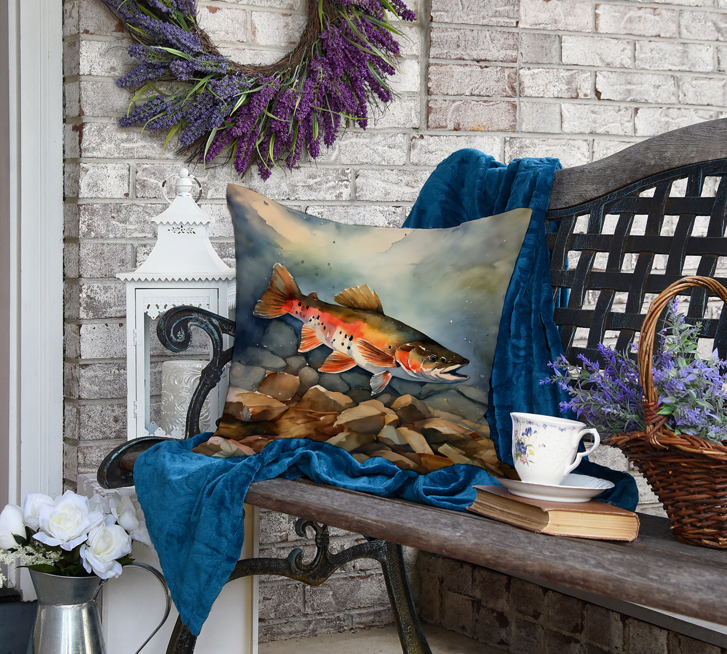 Brook Trout Throw Pillow