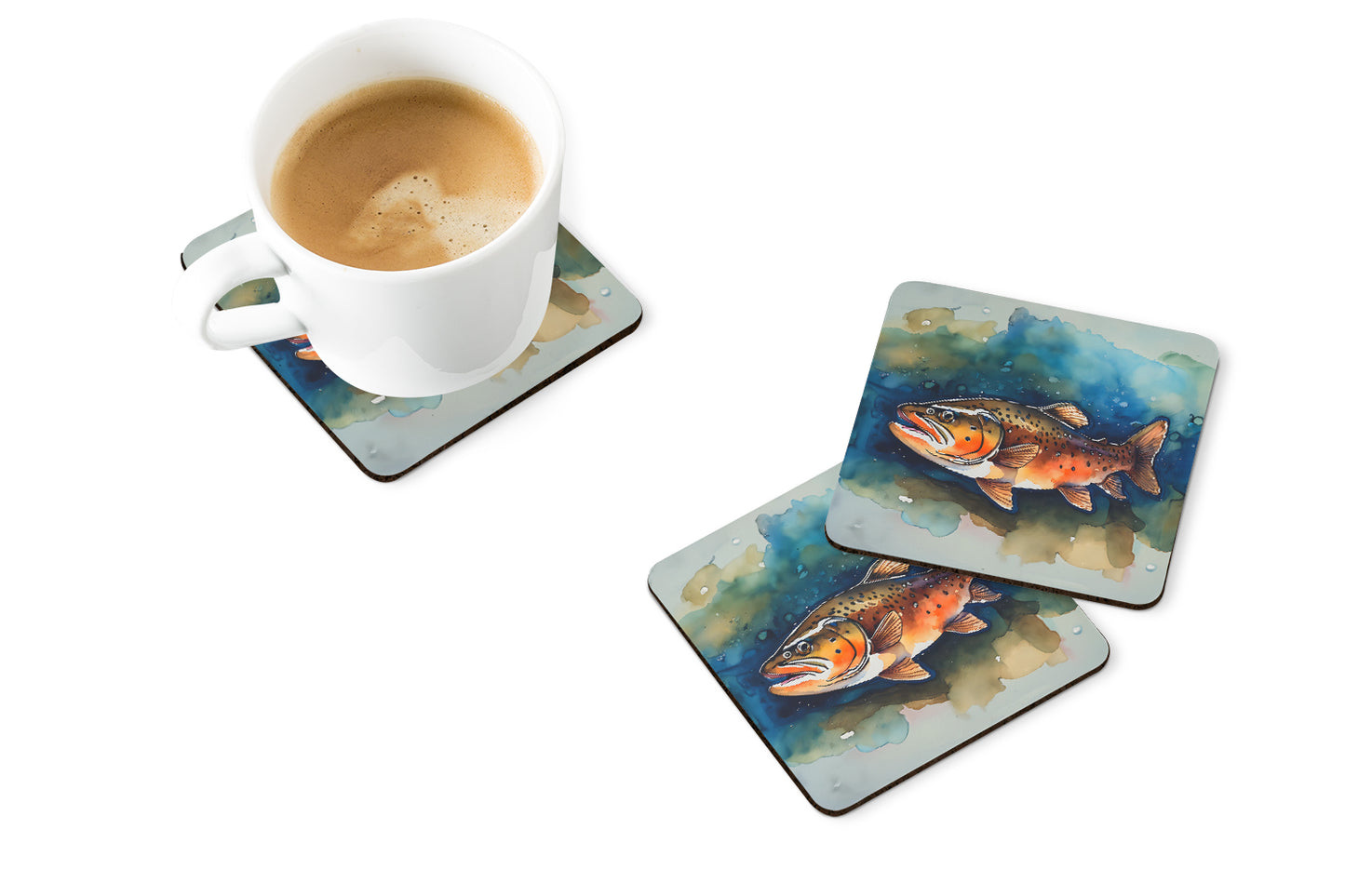 Brown Trout Foam Coasters