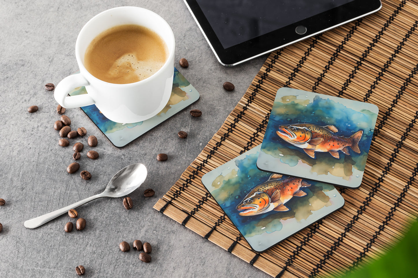 Brown Trout Foam Coasters