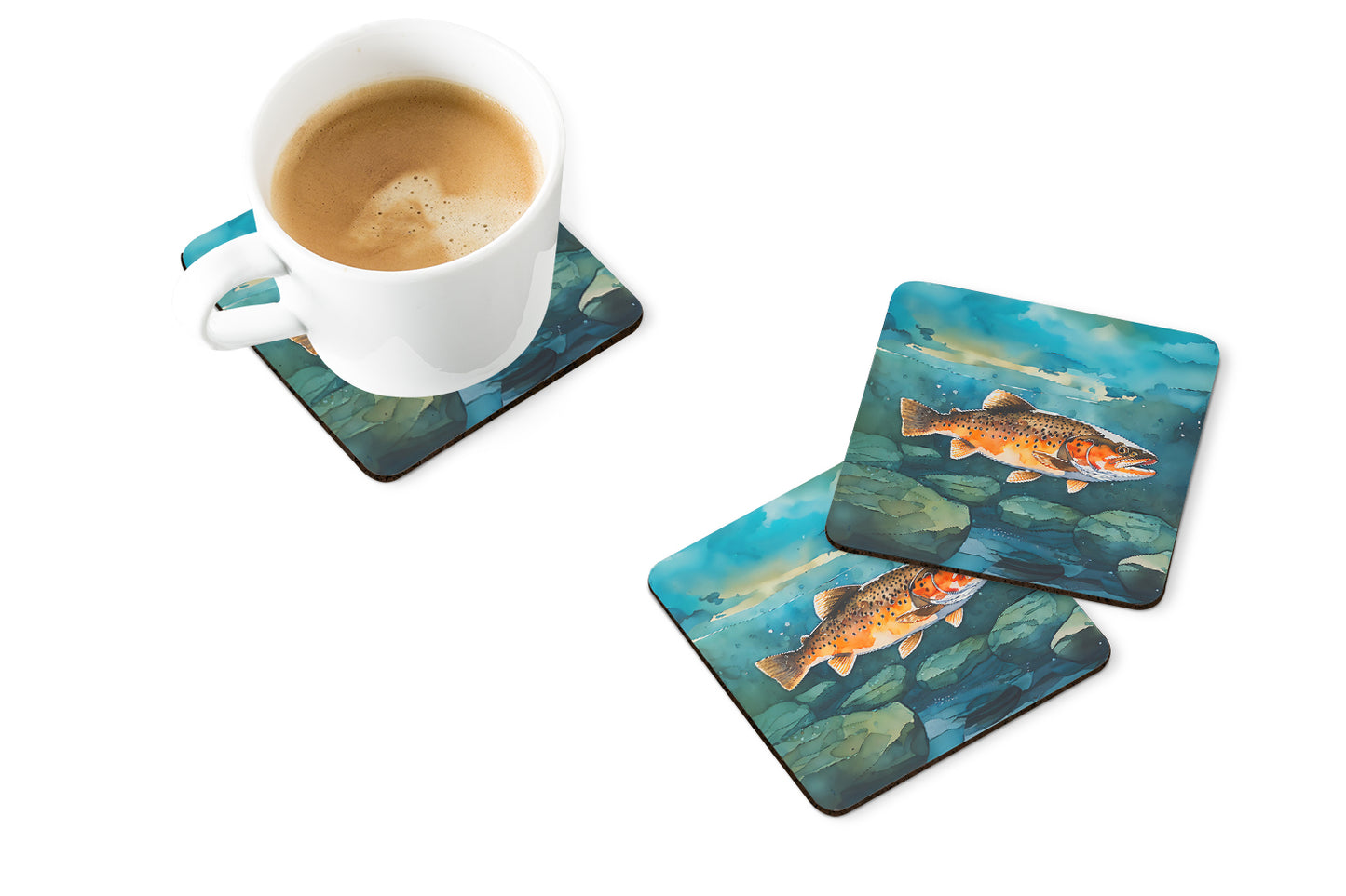 Brown Trout Foam Coasters