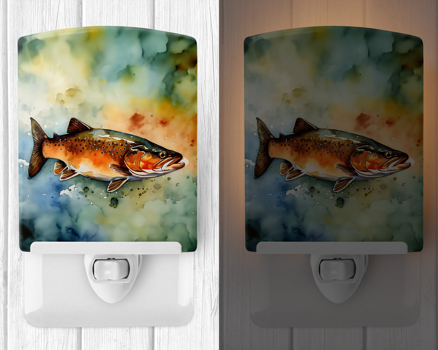 Brown Trout Ceramic Night Light