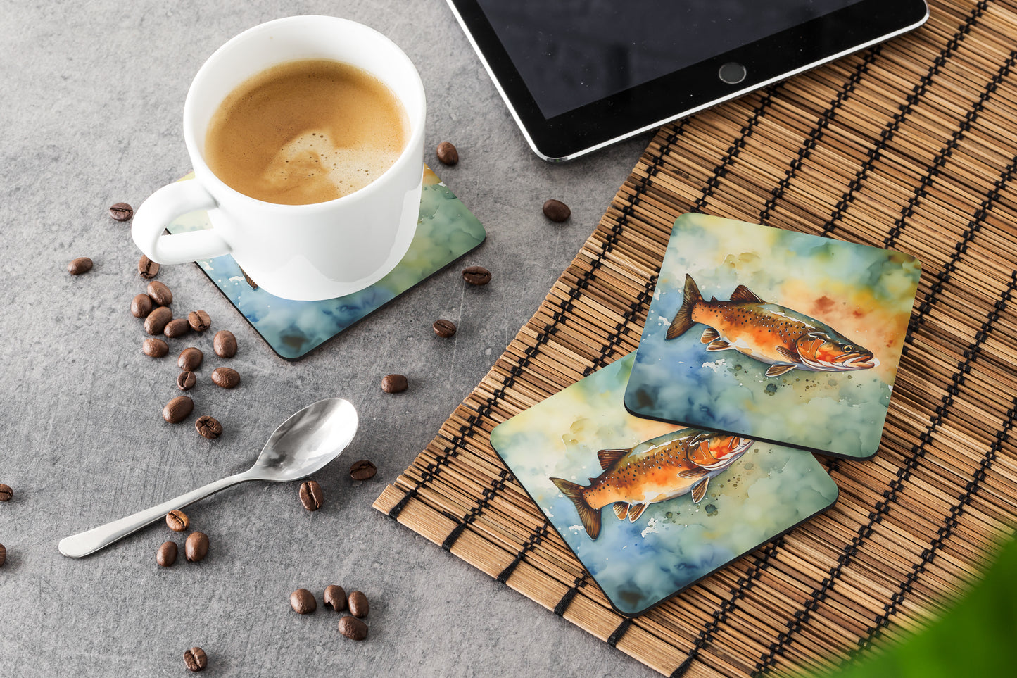 Brown Trout Foam Coasters