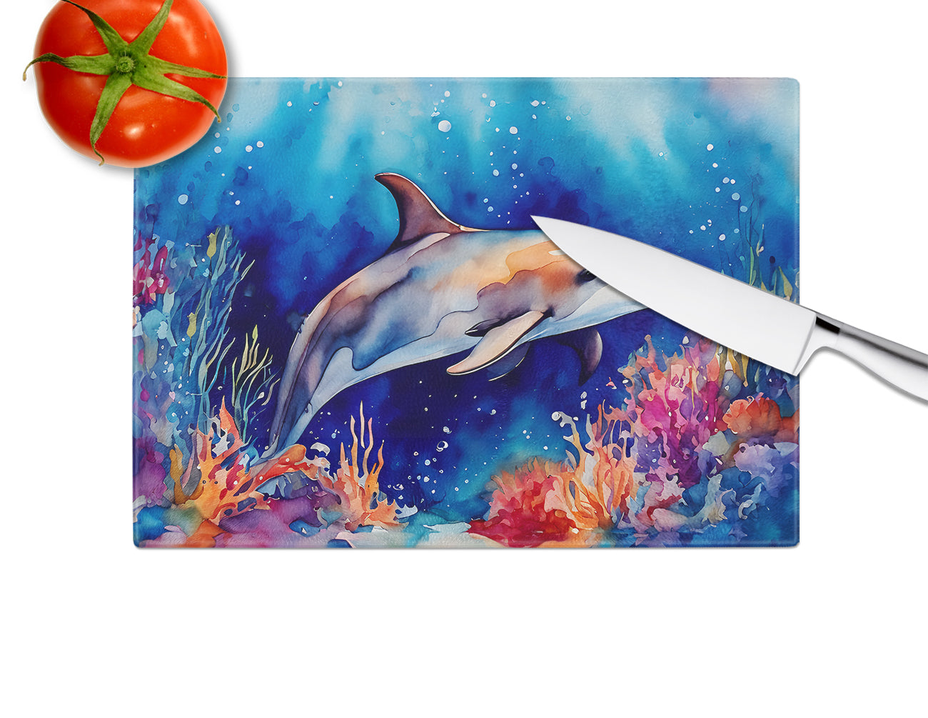 Dolphin Glass Cutting Board