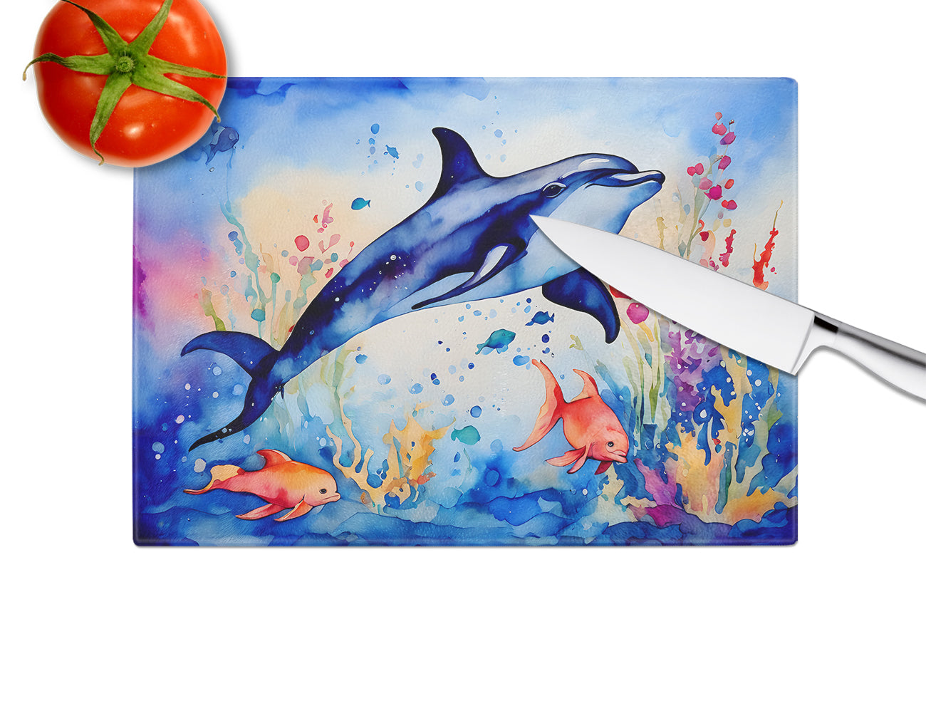 Dolphin Glass Cutting Board