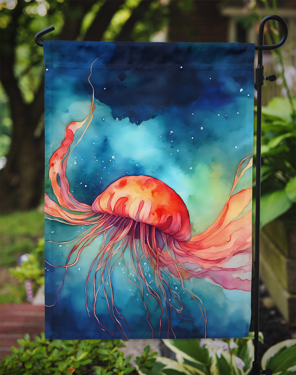 Jellyfish Garden Flag