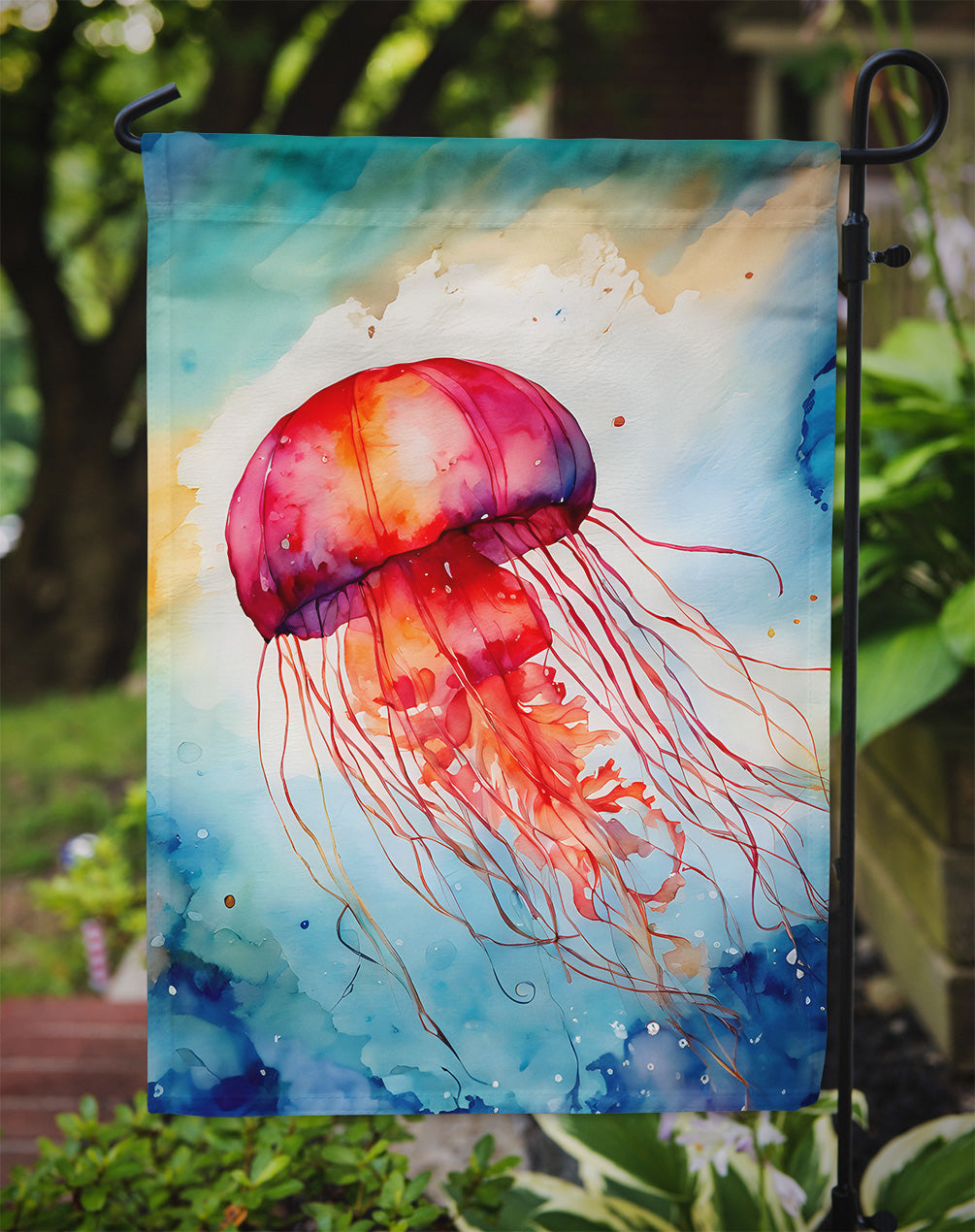 Jellyfish Garden Flag