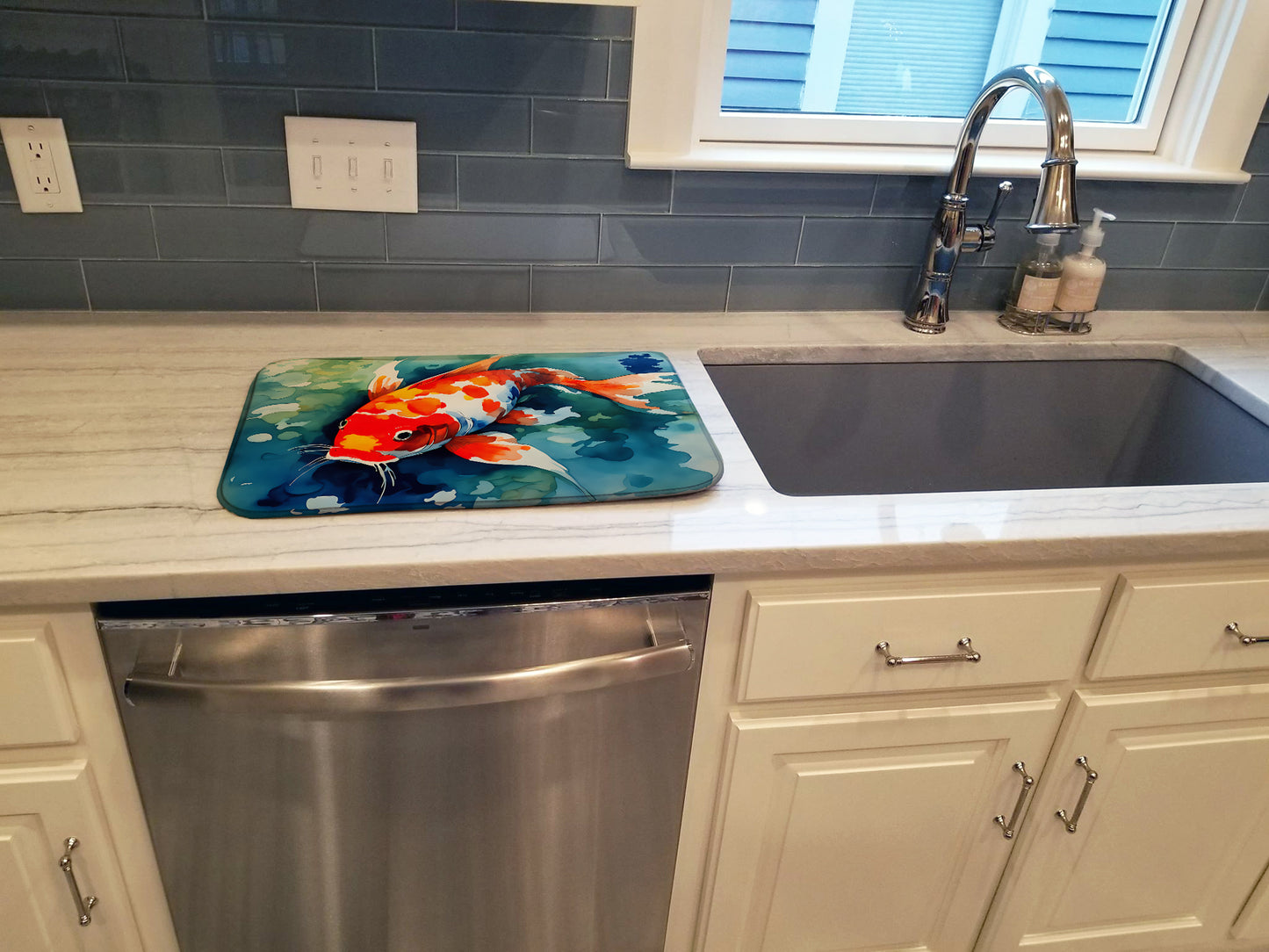 Koi Fish Dish Drying Mat