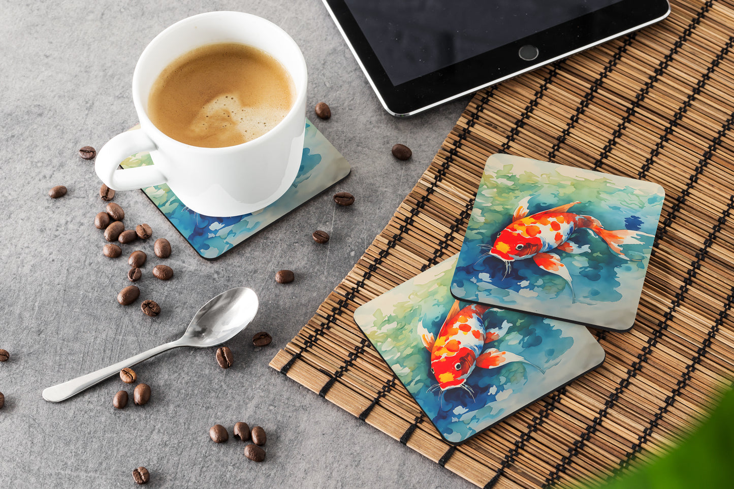 Koi Fish Foam Coasters