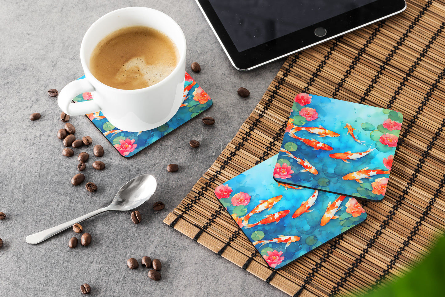 Koi Fish Foam Coasters