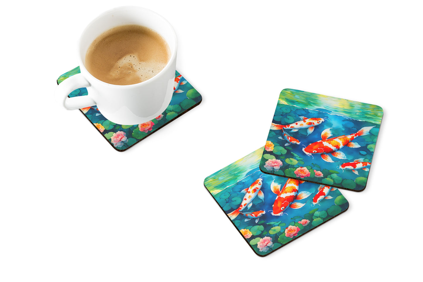 Koi Fish Foam Coasters