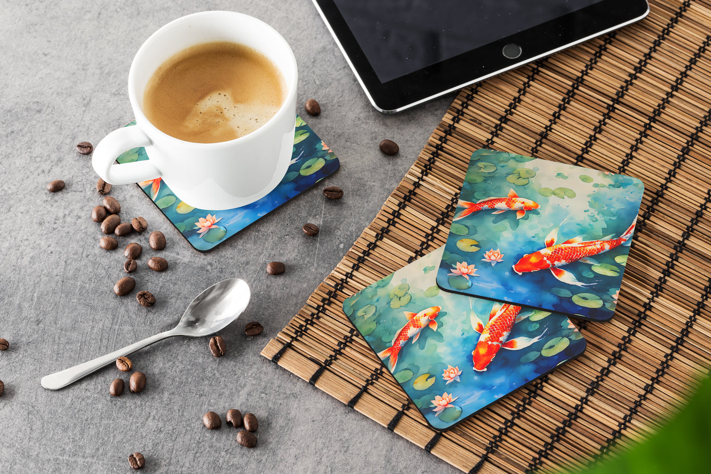 Koi Fish Foam Coasters