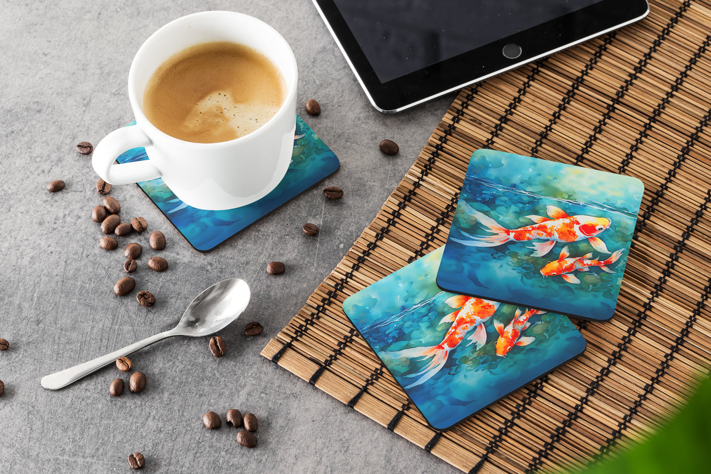 Koi Fish Foam Coasters