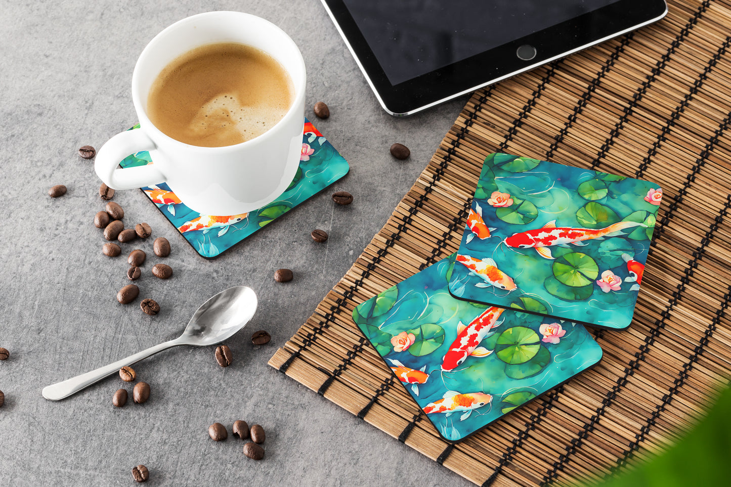 Koi Fish Foam Coasters