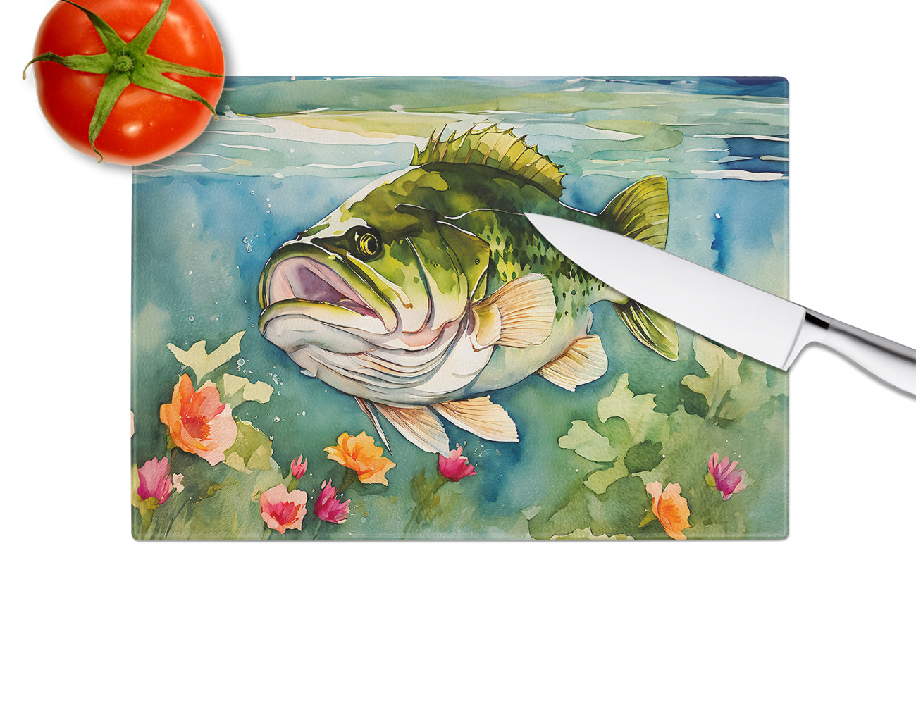 Largemouth Bass Glass Cutting Board