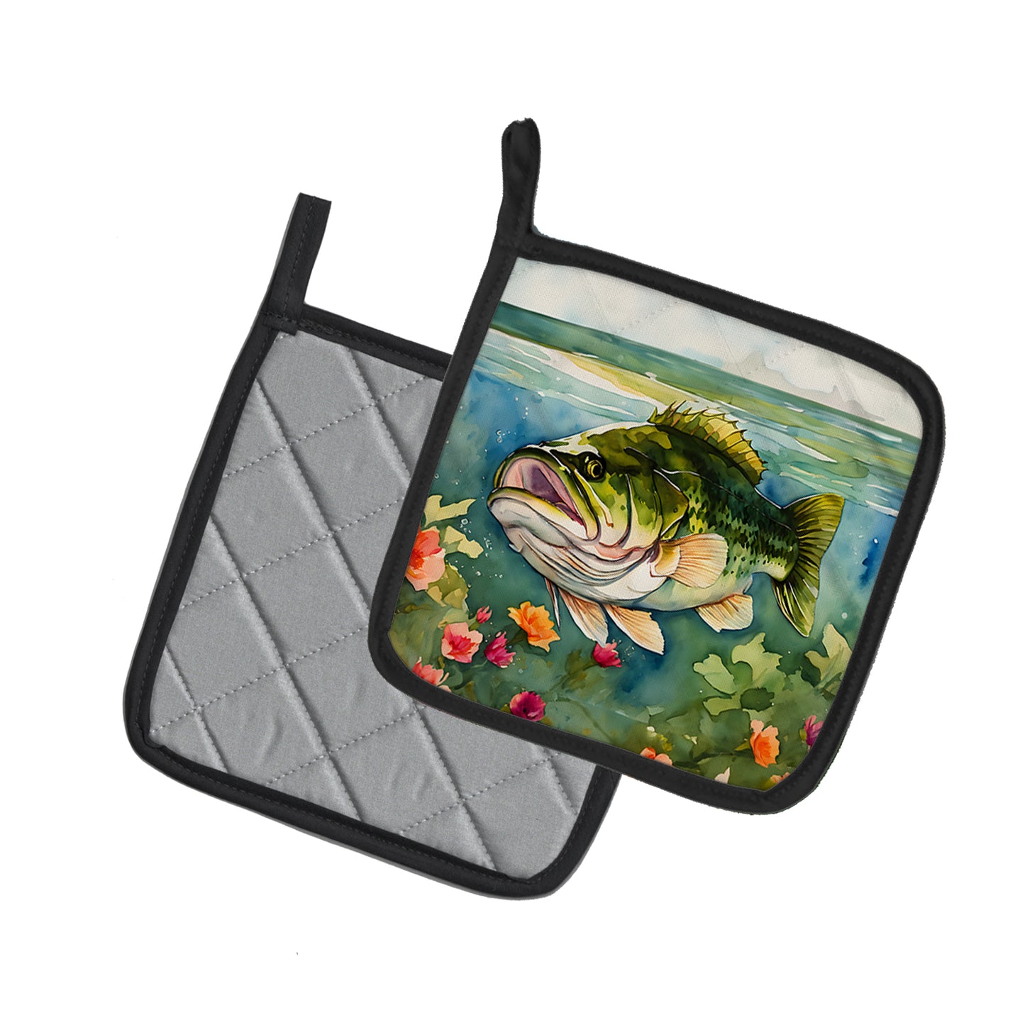 Largemouth Bass Pair of Pot Holders