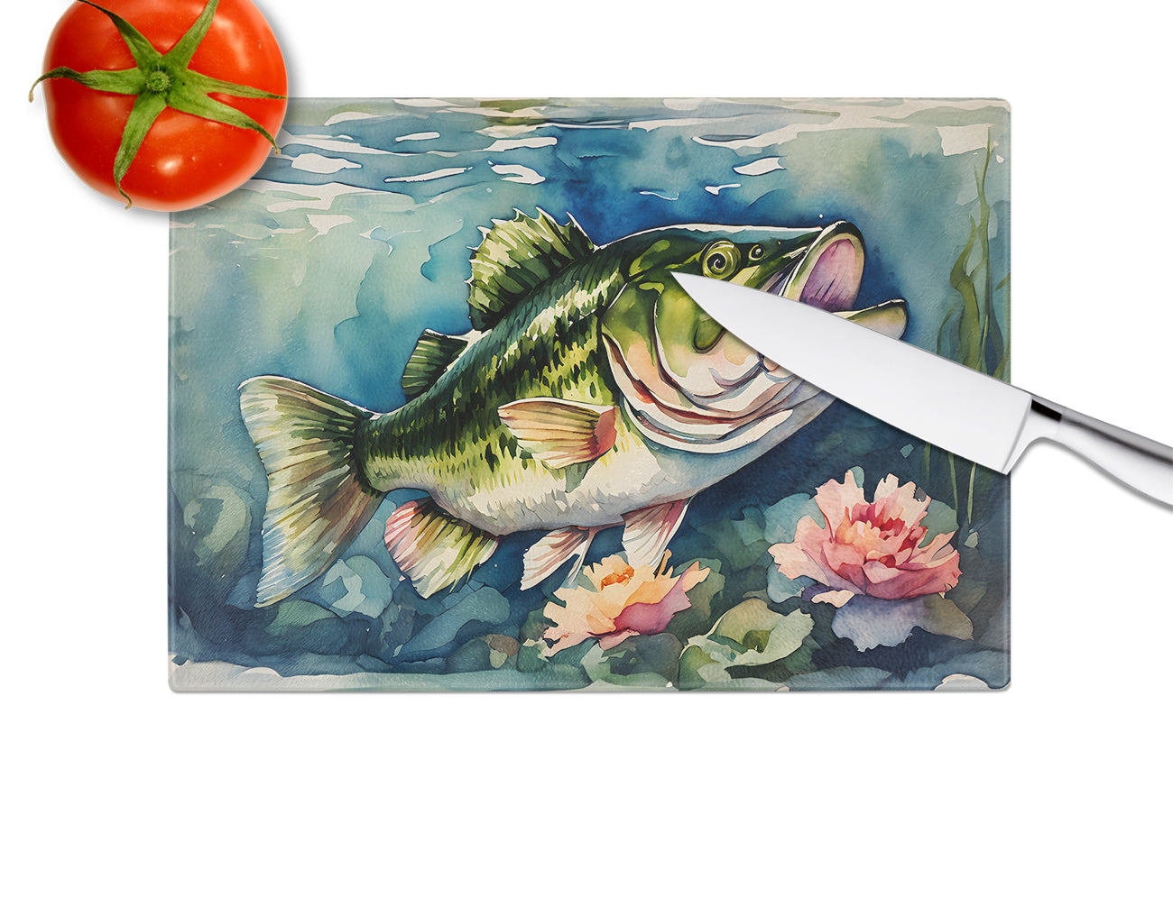 Largemouth Bass Glass Cutting Board