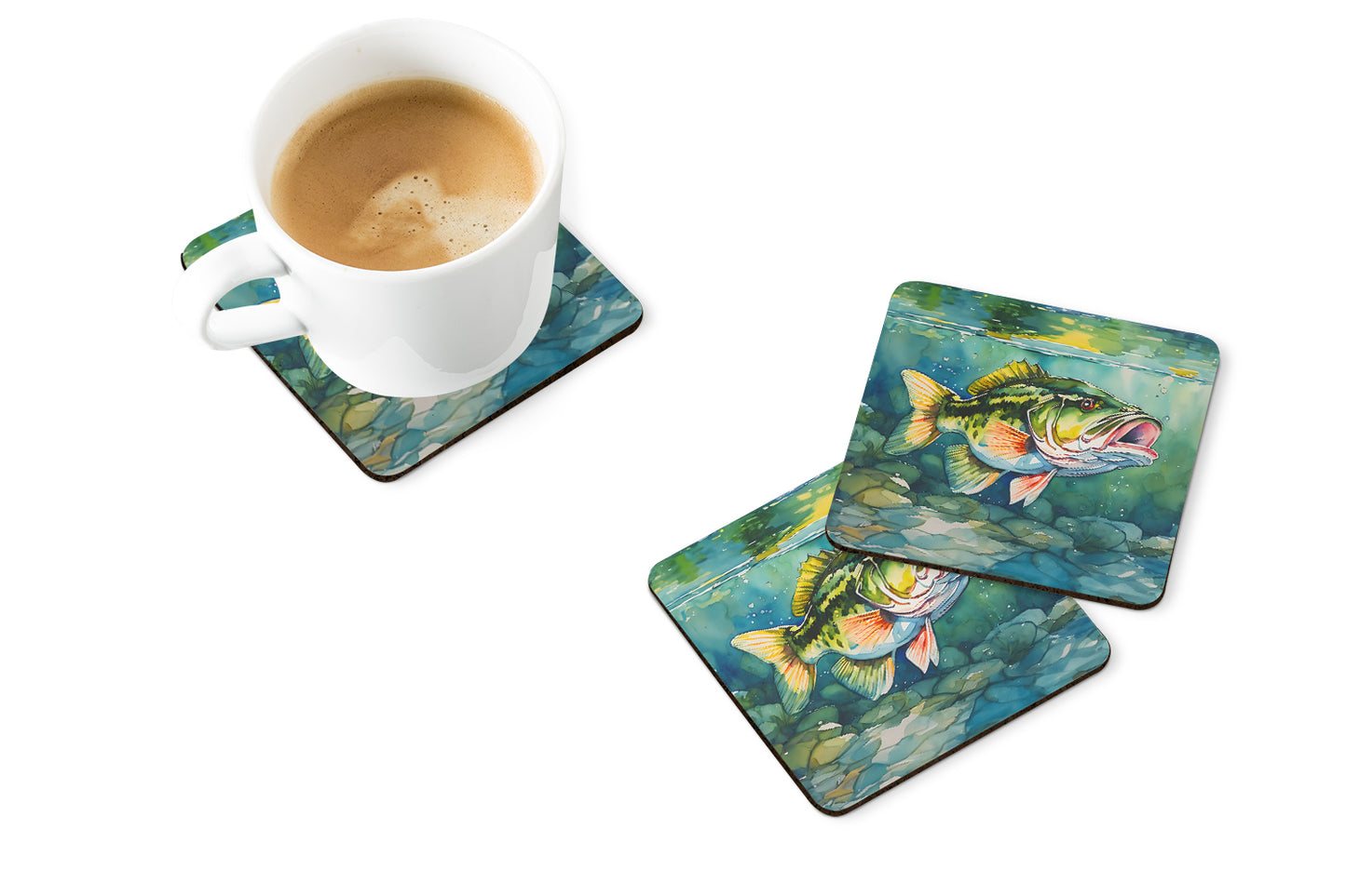 Largemouth Bass Foam Coasters