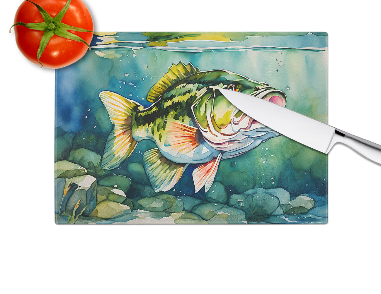 Largemouth Bass Glass Cutting Board