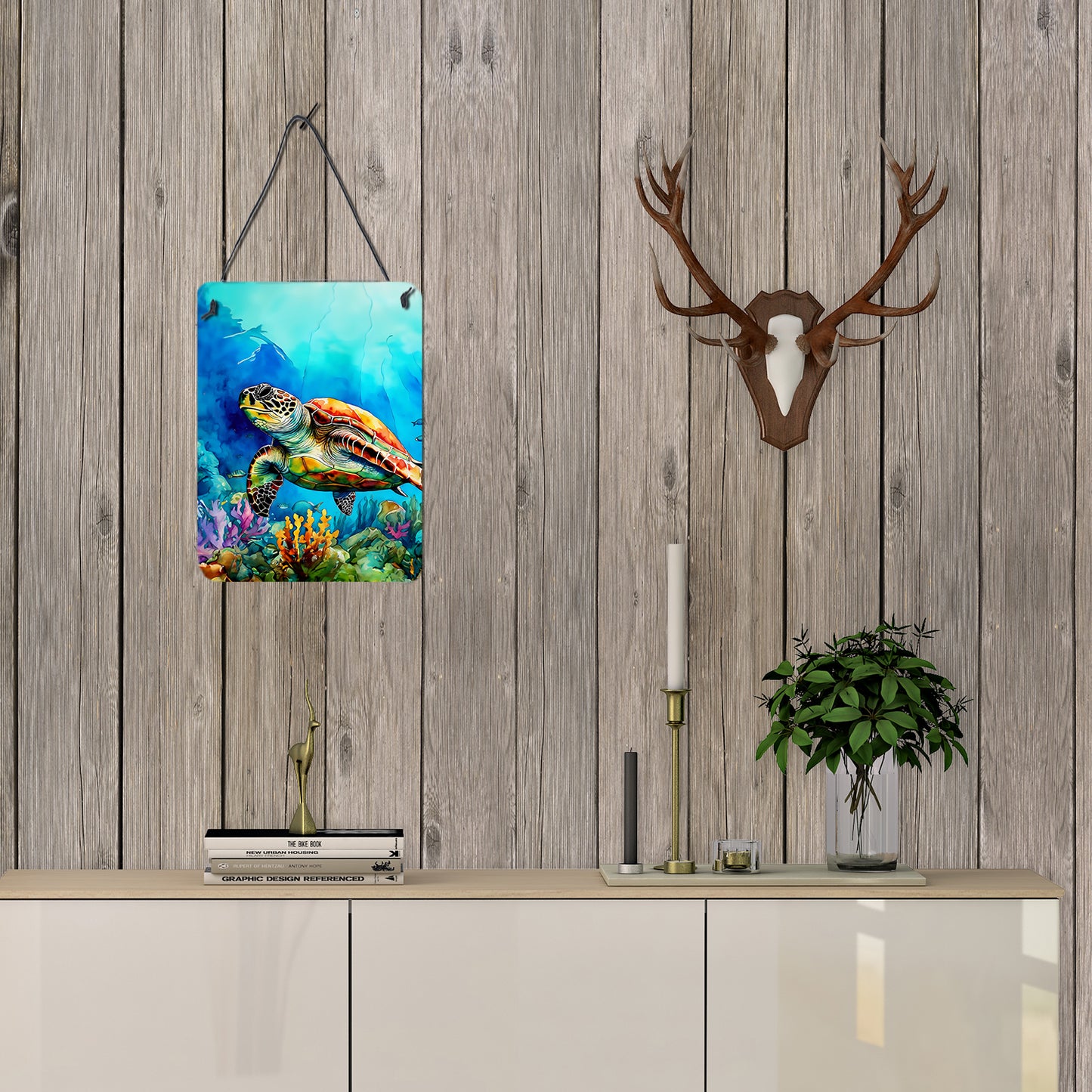 Loggerhead Sea Turtle Wall or Door Hanging Prints