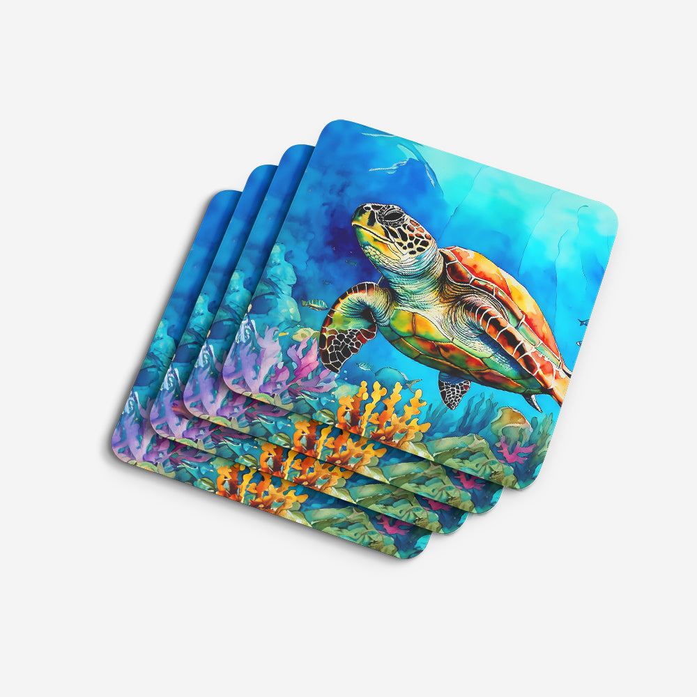 Loggerhead Sea Turtle Foam Coasters