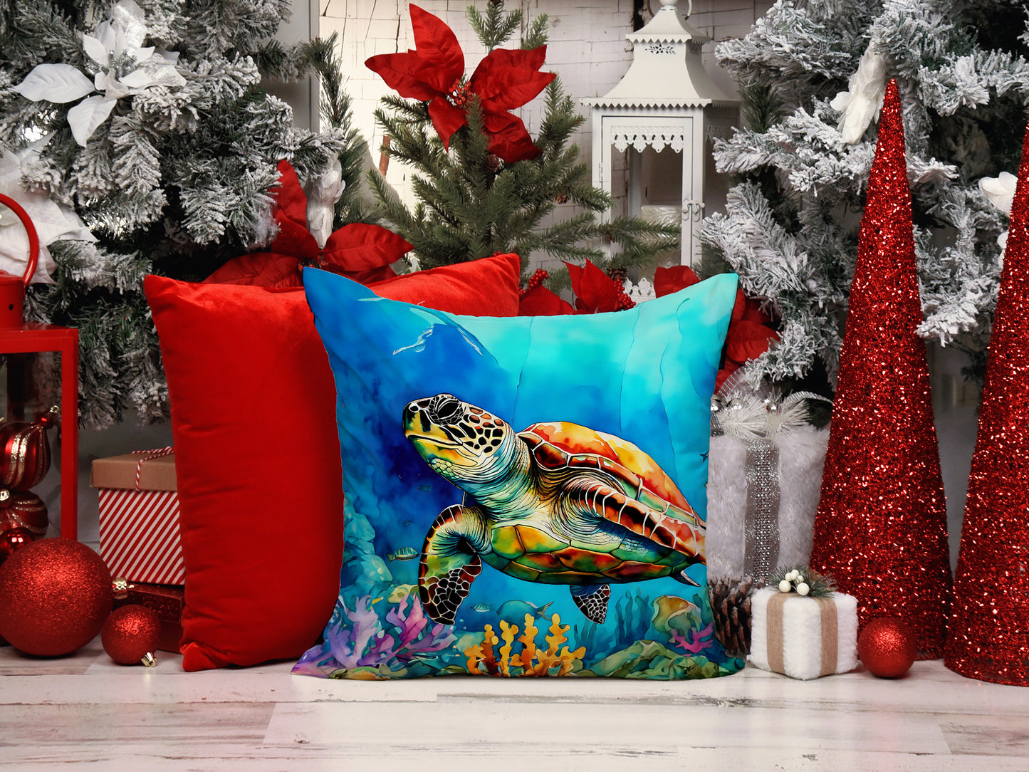 Loggerhead Sea Turtle Throw Pillow