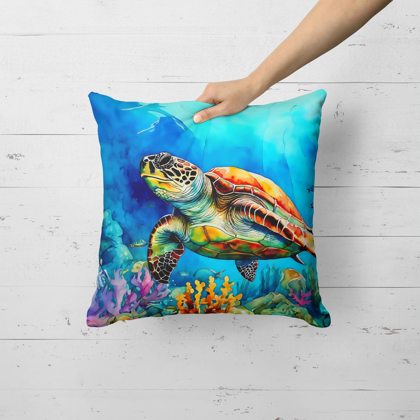 Loggerhead Sea Turtle Throw Pillow