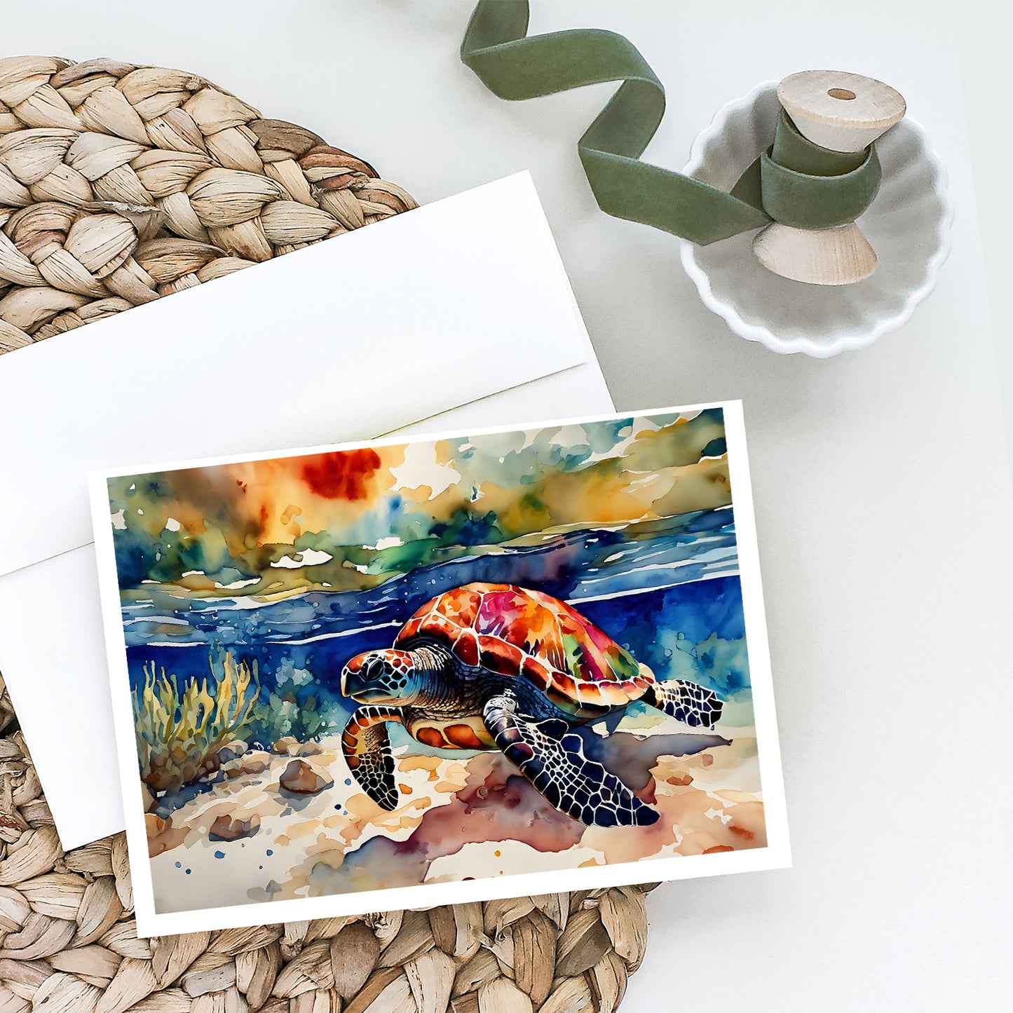 Loggerhead Sea Turtle Greeting Cards Pack of 8