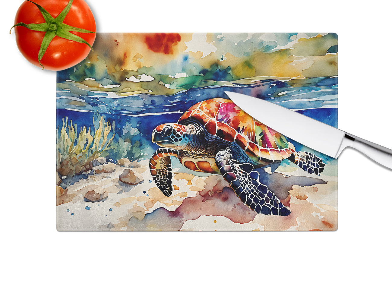 Loggerhead Sea Turtle Glass Cutting Board