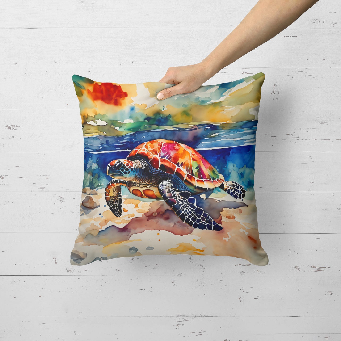 Loggerhead Sea Turtle Throw Pillow