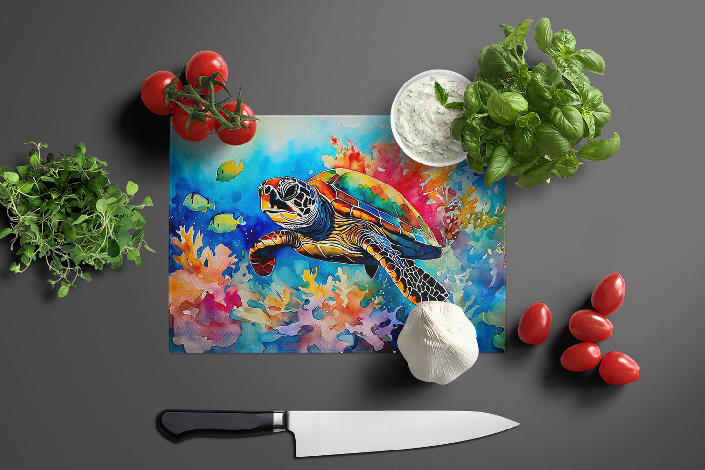 Loggerhead Sea Turtle Glass Cutting Board