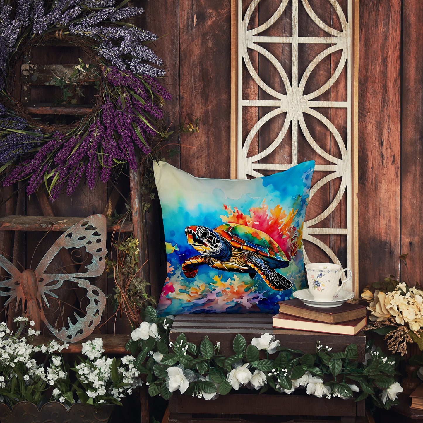 Loggerhead Sea Turtle Throw Pillow